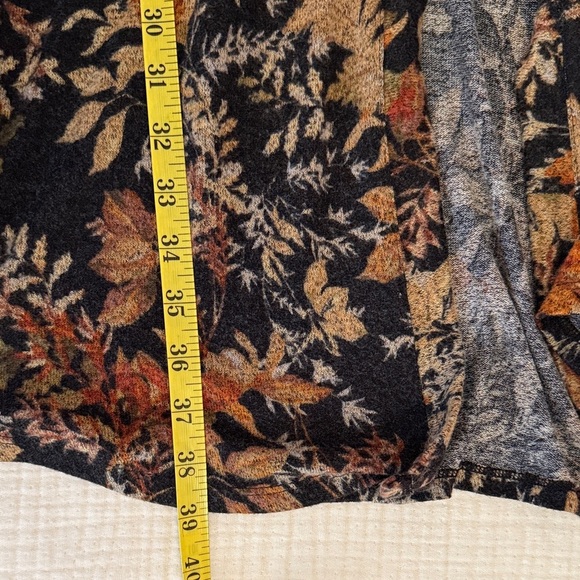 Maurices Autumn Floral Open-Front Cardigan - Black and Orange - Picture 9 of 12